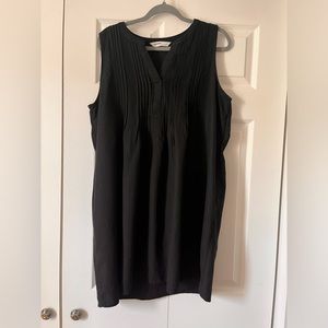 Sonoma Women’s Sleeveless Soft Pintuck Tank Dress Black Size L Pullover